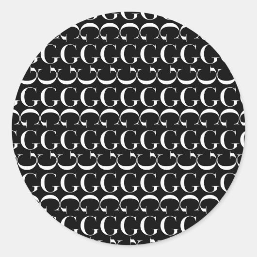 モノグラムイニシャル文字G ラウンドシール (正面)