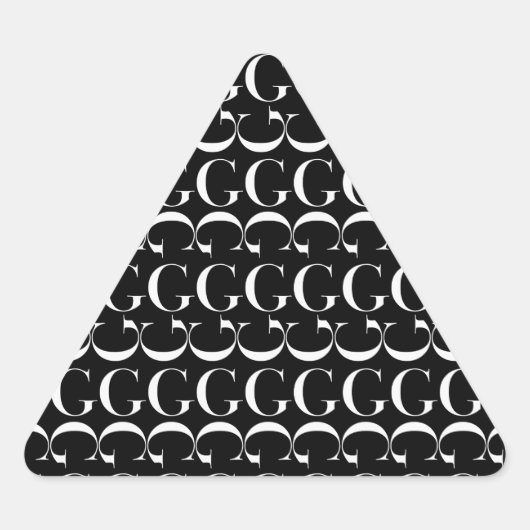 モノグラムイニシャル文字G 三角形シール (正面)
