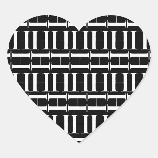 モノグラムイニシャル文字H ハートシール (正面)