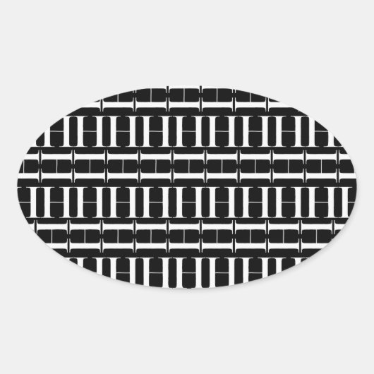 モノグラムイニシャル文字H 楕円形シール (正面)