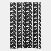 モノグラムイニシャル文字K キッチンタオル (縦)