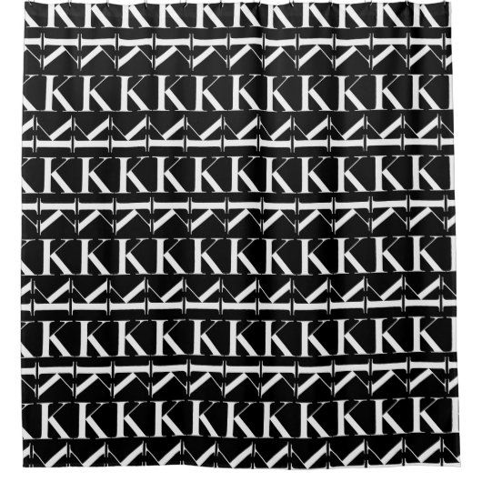 モノグラムイニシャル文字K シャワーカーテン (正面)