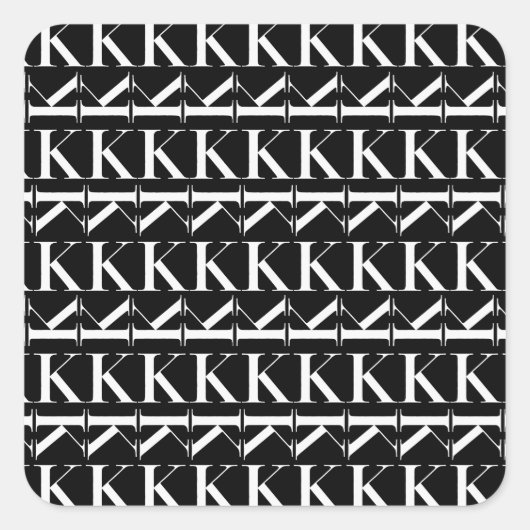 モノグラムイニシャル文字K スクエアシール (正面)