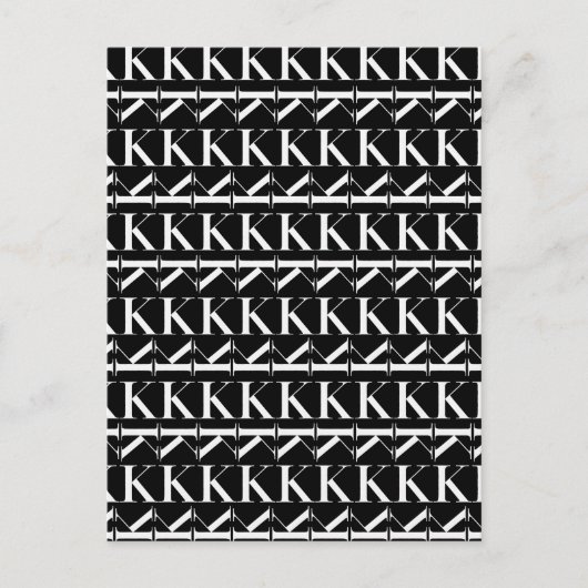 モノグラムイニシャル文字K ポストカード (正面)