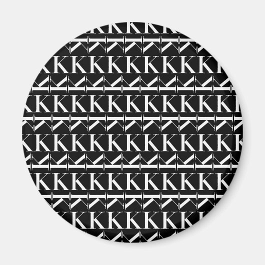 モノグラムイニシャル文字K マグネット (正面)