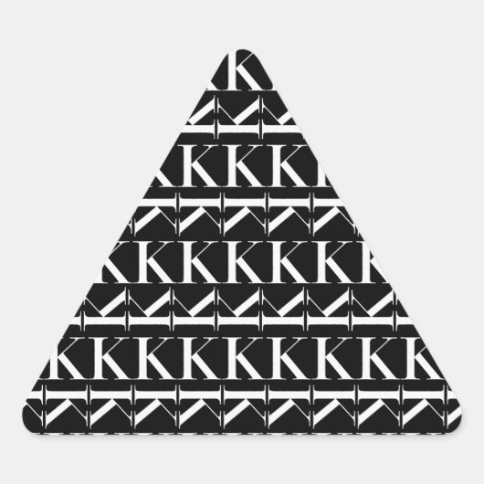 モノグラムイニシャル文字K 三角形シール (正面)