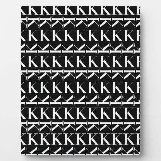 モノグラムイニシャル文字K、背景色の選択 フォトプラーク (正面)