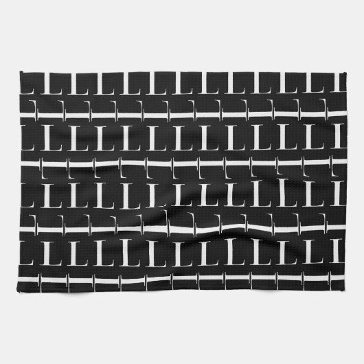 モノグラムイニシャル文字L キッチンタオル (横)