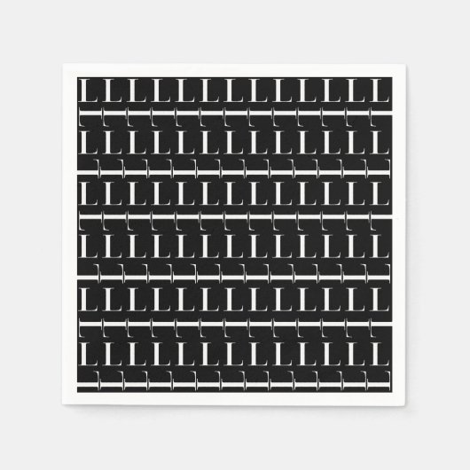 モノグラムイニシャル文字L スタンダードカクテルナプキン (正面)