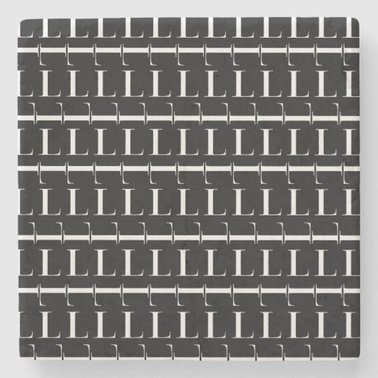 モノグラムイニシャル文字L ストーンコースター (正面)