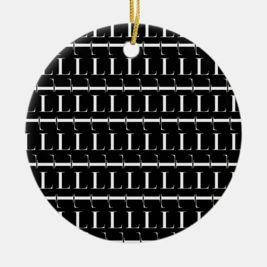 モノグラムイニシャル文字L セラミックオーナメント (正面)