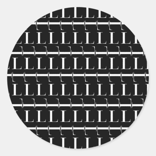 モノグラムイニシャル文字L ラウンドシール (正面)