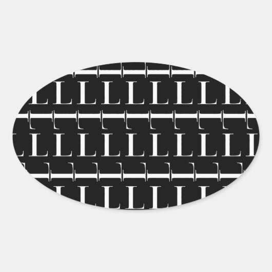 モノグラムイニシャル文字L 楕円形シール (正面)