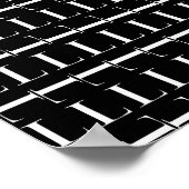 モノグラムイニシャル文字L、背景色の選択 ポスター (角)