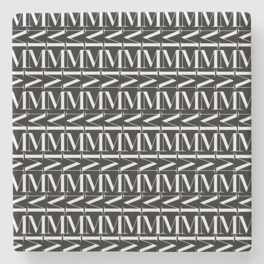 モノグラムイニシャル文字M ストーンコースター (正面)