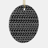 モノグラムイニシャル文字M セラミックオーナメント (右)