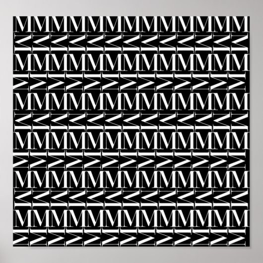 モノグラムイニシャル文字M ポスター (正面)