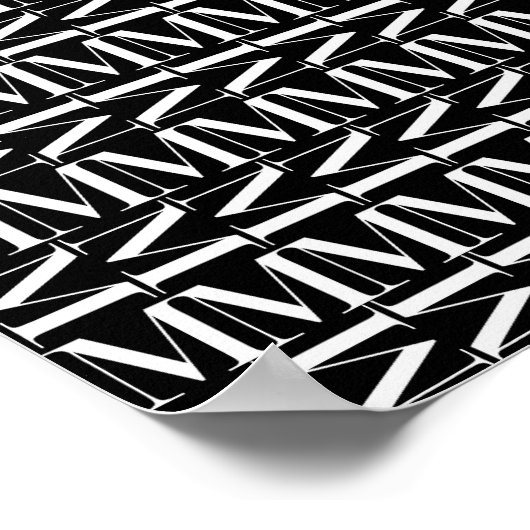 モノグラムイニシャル文字M ポスター (角)