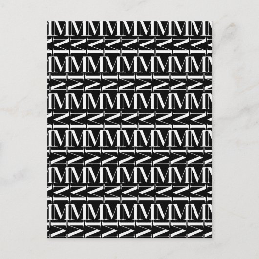 モノグラムイニシャル文字M ポストカード (正面)