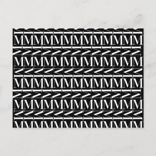 モノグラムイニシャル文字M ポストカード (正面)