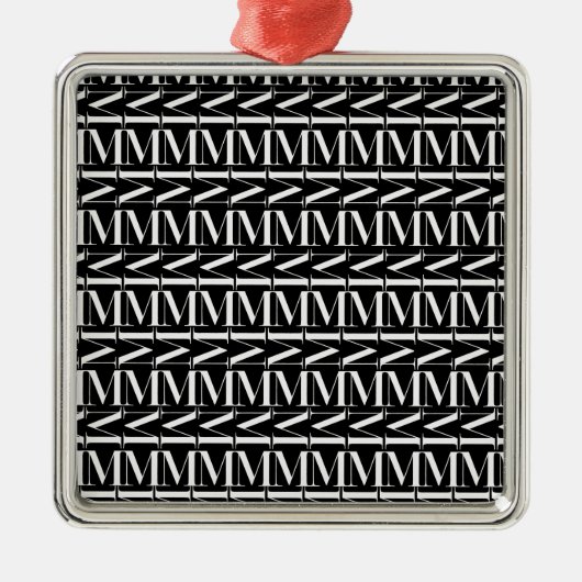 モノグラムイニシャル文字M メタルオーナメント (正面)