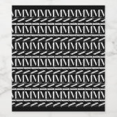 モノグラムイニシャル文字M ワインラベル (シングルラベル)