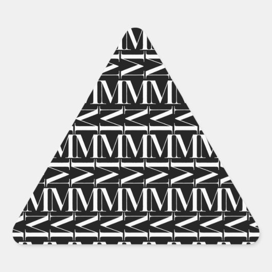 モノグラムイニシャル文字M 三角形シール (正面)