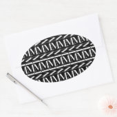 モノグラムイニシャル文字M 楕円形シール (封筒)