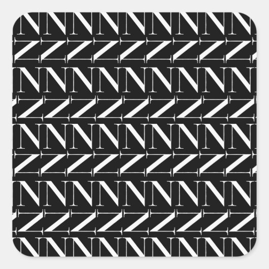 モノグラムイニシャル文字N スクエアシール (正面)