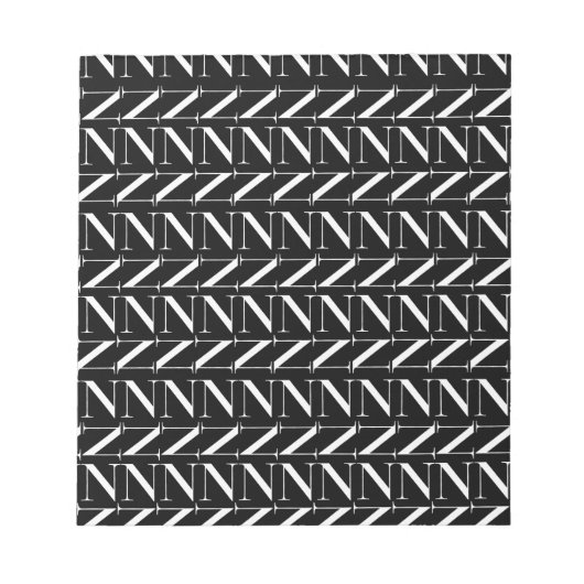 モノグラムイニシャル文字N ノートパッド (正面)