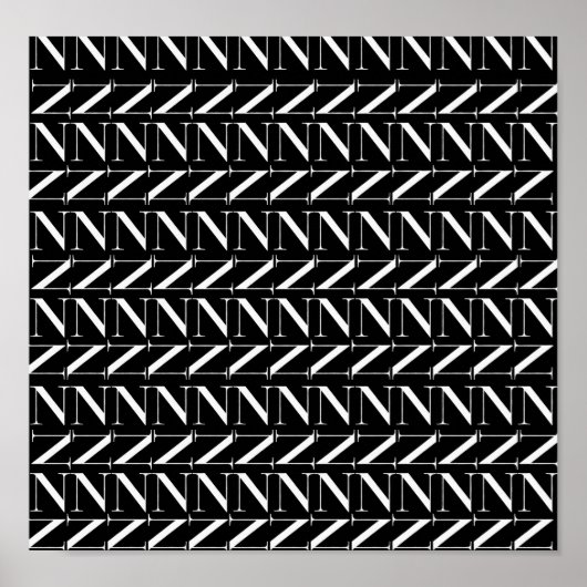 モノグラムイニシャル文字N ポスター (正面)