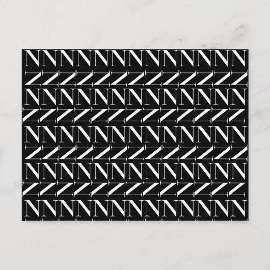 モノグラムイニシャル文字N ポストカード (正面)