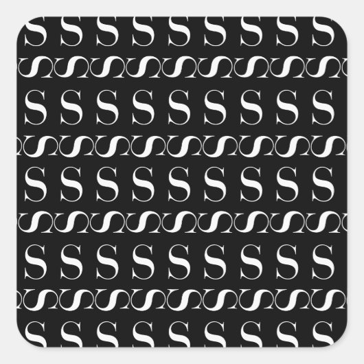 モノグラムイニシャル文字S スクエアシール (正面)