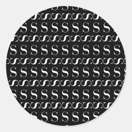 モノグラムイニシャル文字S ラウンドシール (正面)