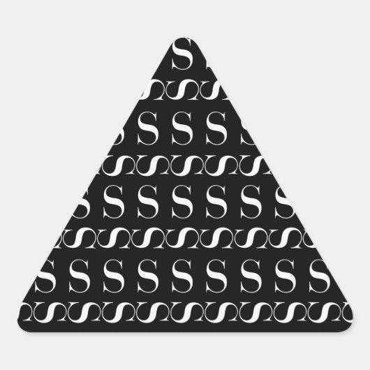 モノグラムイニシャル文字S 三角形シール (正面)