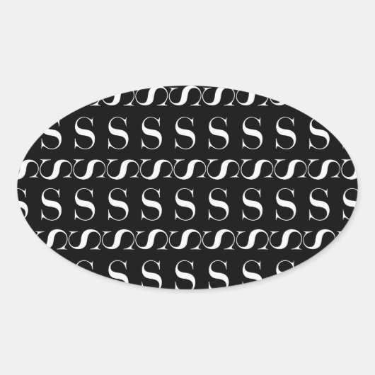 モノグラムイニシャル文字S 楕円形シール (正面)
