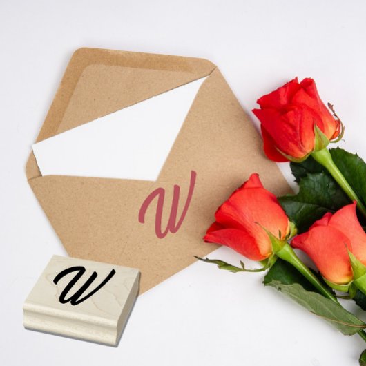 モノグラムイニシャル文字W ラバースタンプ