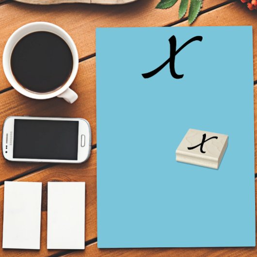 モノグラムイニシャル文字X ラバースタンプ