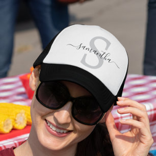 モノグラムイニシャル書道ミニマル キャップ