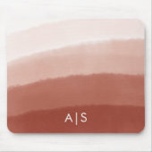 モノグラムイニシャル水カラー銅さびグラデーション マウスパッド (正面)