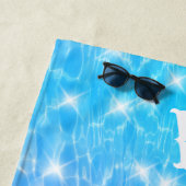 モノグラムイニシャル水リップル水テクスチモダンャ ビーチタオル (インサイチュ)