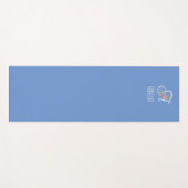 モノグラムイニシャル水彩フラワーブルー ヨガマット (正面(横))