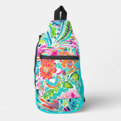 モノグラムイニシャル熱帯植物ビーチ夏 スリングバッグ (正面)