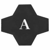 モノグラムイニシャル白黒名前をカスタムするプレゼント サッカーボール (フラット)