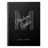 モノグラムイニシャル白黒 ノートブック (正面)