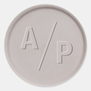 モノグラムイニシャル粘土ワックスシール ラウンドシール