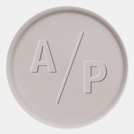 モノグラムイニシャル粘土ワックスシール ラウンドシール (正面)