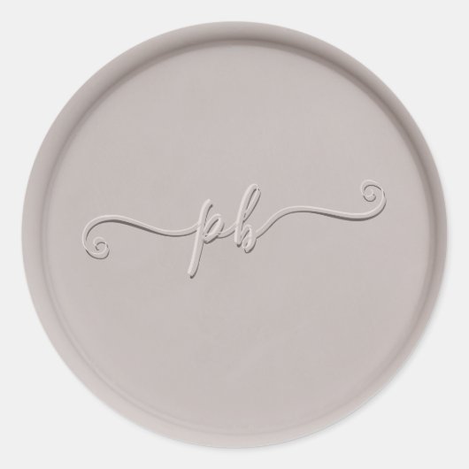 モノグラムイニシャル粘土ワックスシール ラウンドシール (正面)