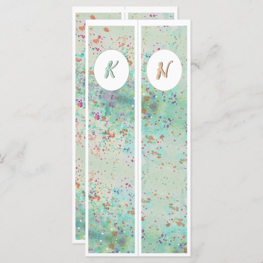 モノグラムイニシャル絵を描ス・スプラッシュ2つのブックマーク (正面/裏面)