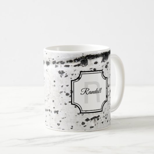 モノグラムイニシャル自然恋人《植物》アスペンバーク写真 コーヒーマグカップ (正面右)